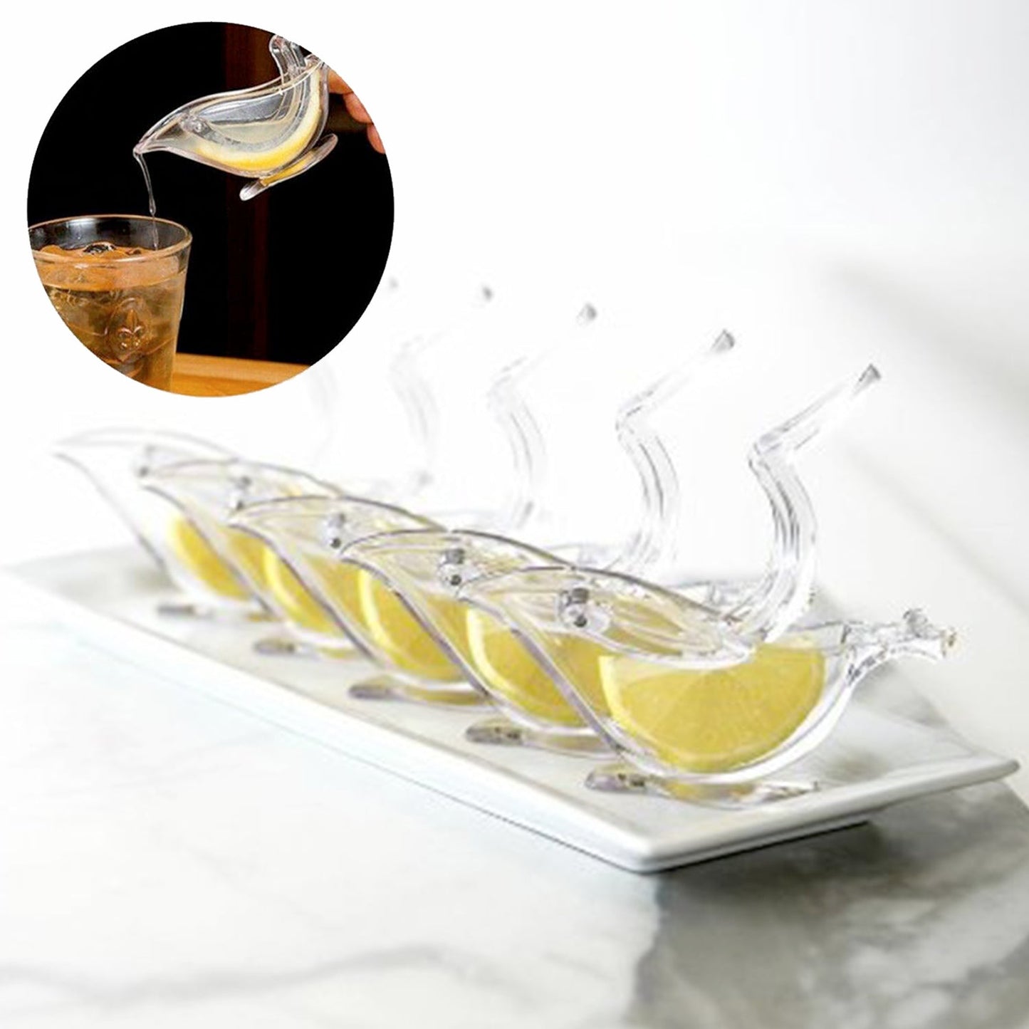 Manual Lemon Slice Squeezer - Portable Transparent Fruit Juicer, Bird-Shaped Hand Juicer for Orange, Lemon & Lime (Color Box) - Springkart 