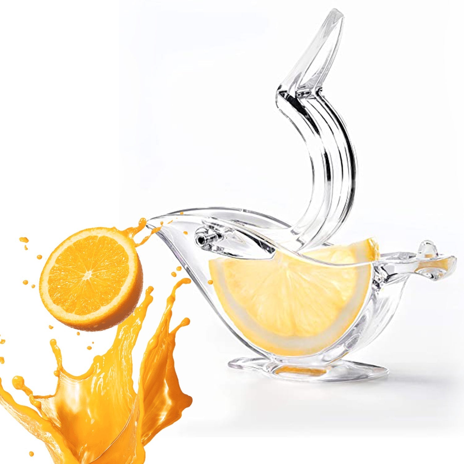 Manual Lemon Slice Squeezer - Portable Transparent Fruit Juicer, Bird-Shaped Hand Juicer for Orange, Lemon & Lime (Color Box) - Springkart 