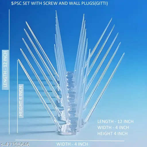 BirdFlee Bird Control | Pigeon Control | Bird Spikes | Pigeon Spike 5 Pcs Set 2 Row Spikes