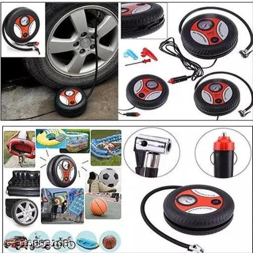 Portable Electric Mini DC 12V Tyre shape Air Compressor Pump for Car & Bike Tyre Tyre Inflator pump - Springkart 