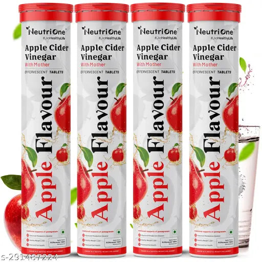 Apple Cider Vinegar with Mother | 60 Effervescent tablets for weight loss-B6 & B12 with Pomegranate Extracts_PACK OF 4 - Springkart 