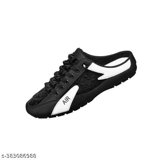 TRANDING SLIP-ON SNEAKERS BLACK - Springkart 