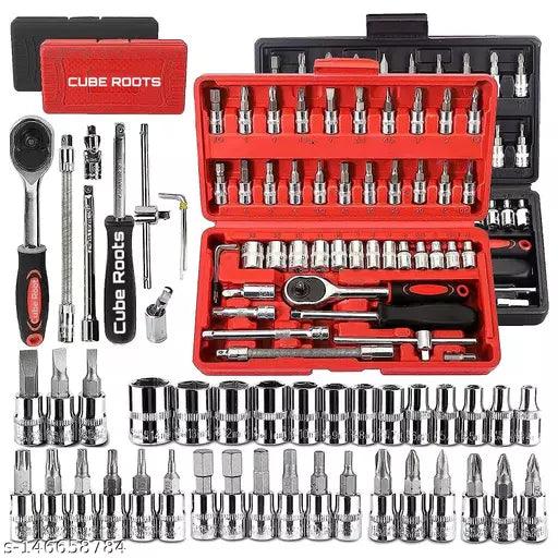 Tool Kit Set - 46 in 1 Screw Driver Set & Wrench Tool Kit Automobile Motorcycle Tool Box - Springkart 