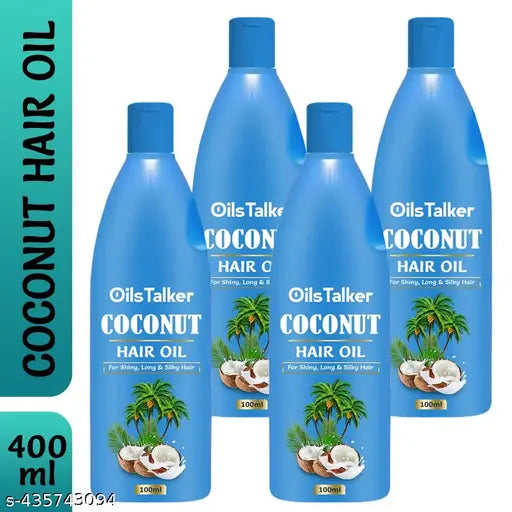 Coconut Hair oil for Shiny, long & Silky hair, skin , Baby Massage ( 100 ml ) pack of 4