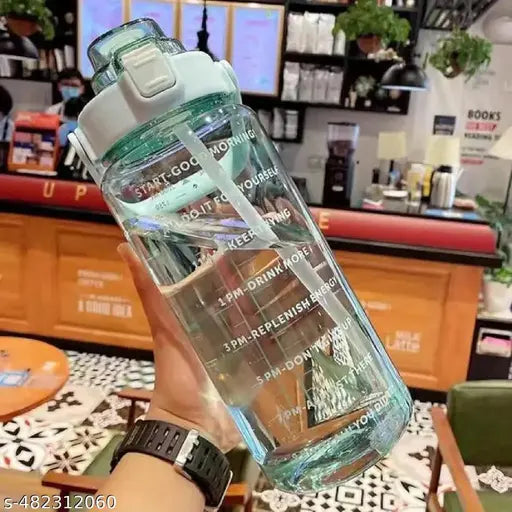 Plastic 2 Litter Water Bottle With Straw
