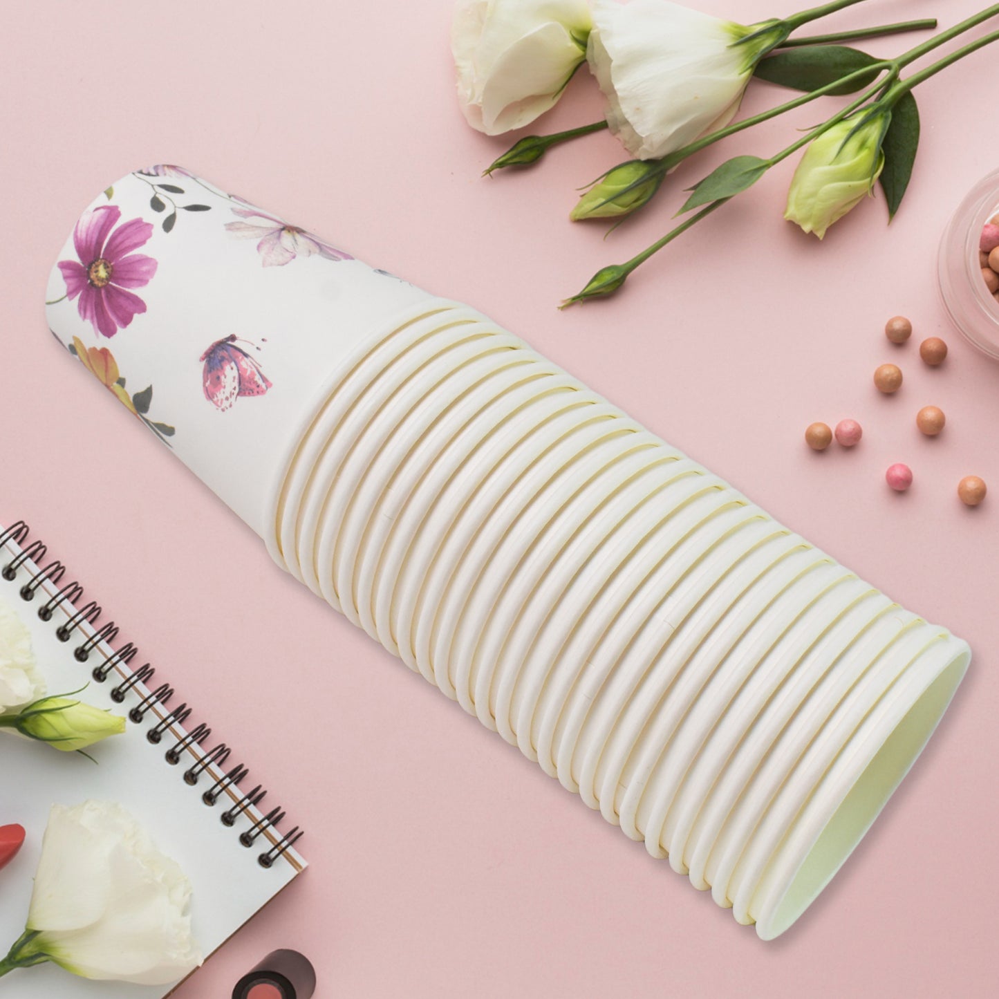 Disposable Paper Cups Disposable Tea Coffee Cups (24 Pcs Set Mix Color Design) - Springkart 