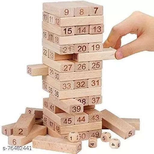 Sanchi Creation Wooden Wiss Block Toys, Wooden Jenga Block, Tumbling Tower Toy for Kids & Adults (Small Size) - Springkart 