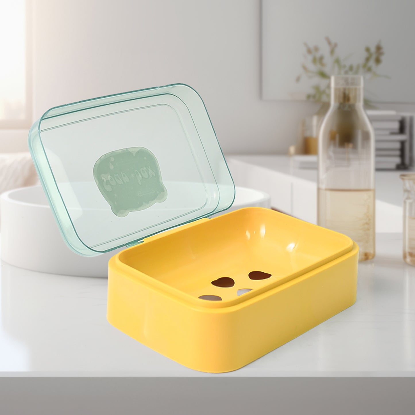 Plastic Soap Dish Portable Plastic Self Draining Soap Holder (1 Pc Mix Color) - Springkart 