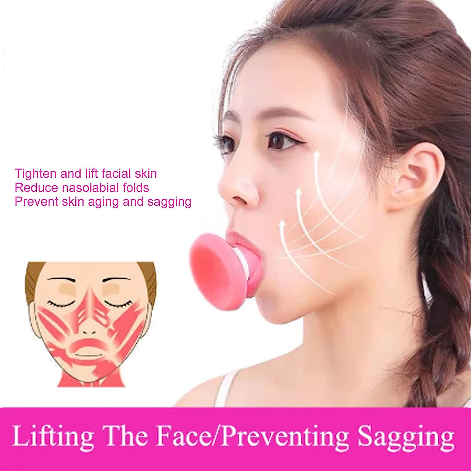 6104 Silicone Facial Jaw Exerciser Breathing Type Face Slimmer Breathing Type Face Slimmer Face Lift Inhaling Exhaling Tool Look Younger And Healthier - Helps Reduce Stress And Cravings - Springkart 