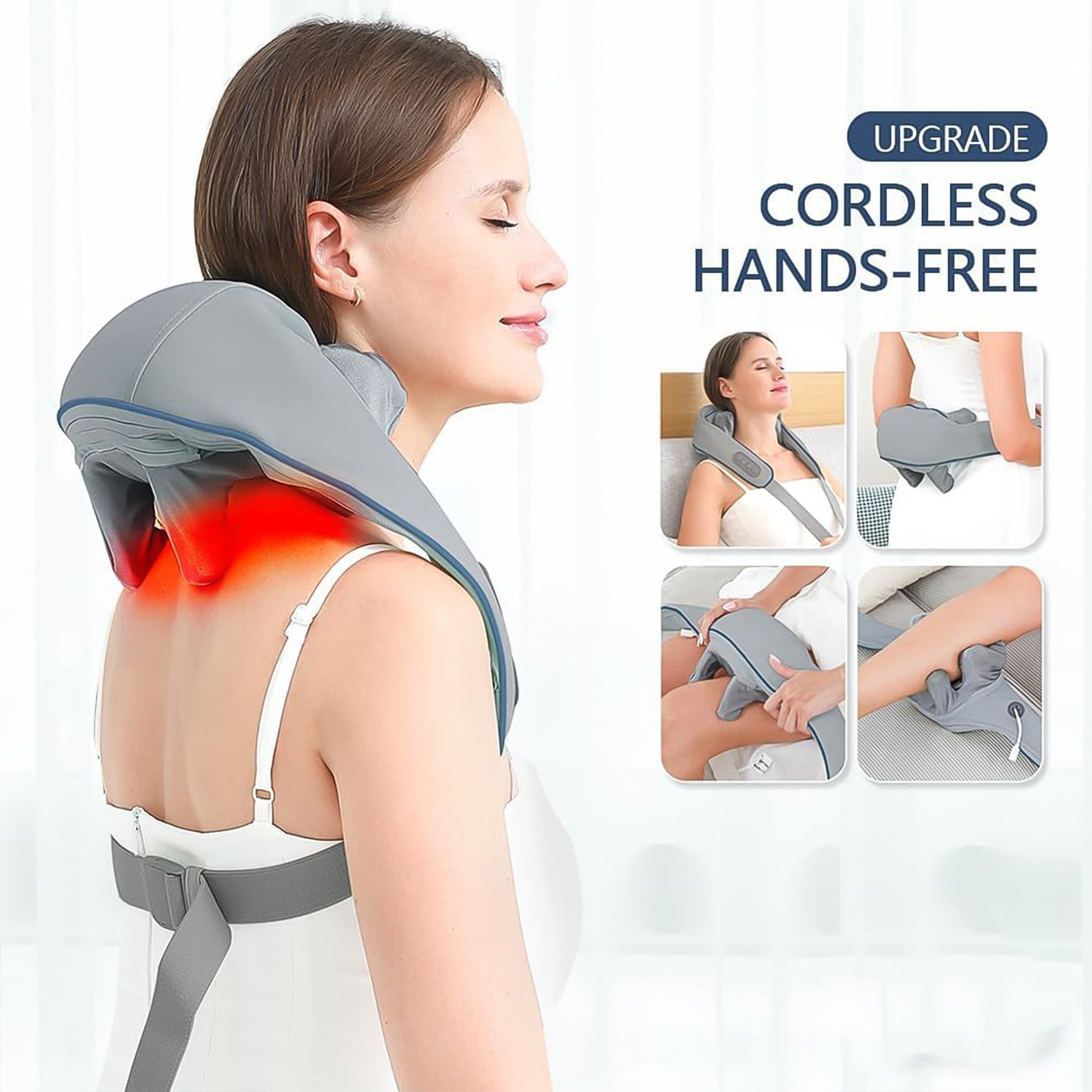 Neck Shoulder Massagers With Heat Electric Rechargeable (1 Pc) - Springkart 