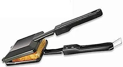 Non Stick, non electric, sandwich maker Coated Gas Toaster (Black) with silicone oil basting brush