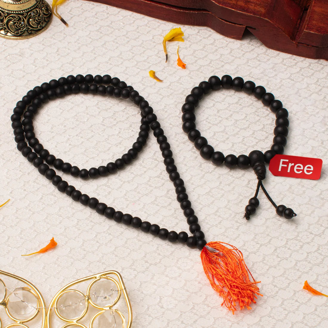 Karungali Malai (6mm, 108+1 Beads) – With Free Karungali Bracelet Gift with Govt. Certification