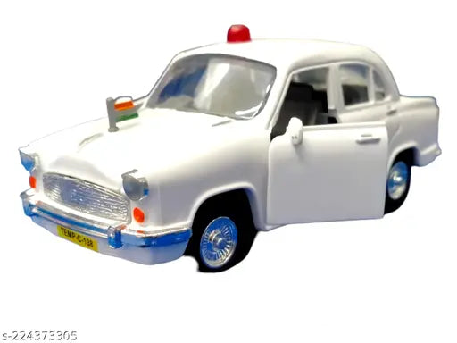 Trendy Cute and Collectable Miniature Pull Back Action Front Door Openable Plastic Model Toy Car with Flag