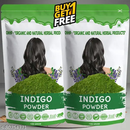Indigo Powder Organic for Hair | Indigofera Tinctoria | Black Hair Color | Indigo Dye For Hair Care | Hair Growth | Hair Fall | Hair Color | Hair Conditioner | Hair Strong | Black Hair - 100 Gram (Pack of 2).. - Springkart 