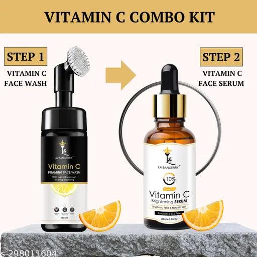 Vitamin C Clean,Brighten, Lightening, Whitening Skin Free Look Instant Glow Face Wash 150ml & Face Serum 30ml(Buy 1 Get 1 Free)