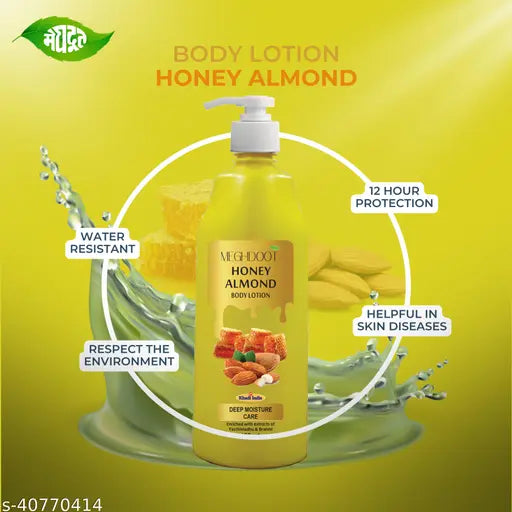 Honey Almond Body Lotion for Soft & Glowing Skin | Deep Moisturizing | Paraben-Free | All Skin Types | 800ml