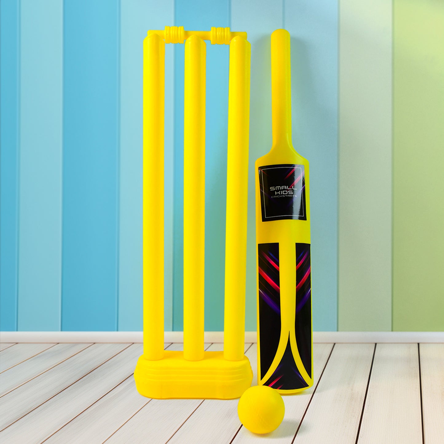 Small Cricket Kit For Boys  Girls Cricket Set With 1 Cricket Bat 1 Plastic Ball Bails 3 Stumps With Stand Base