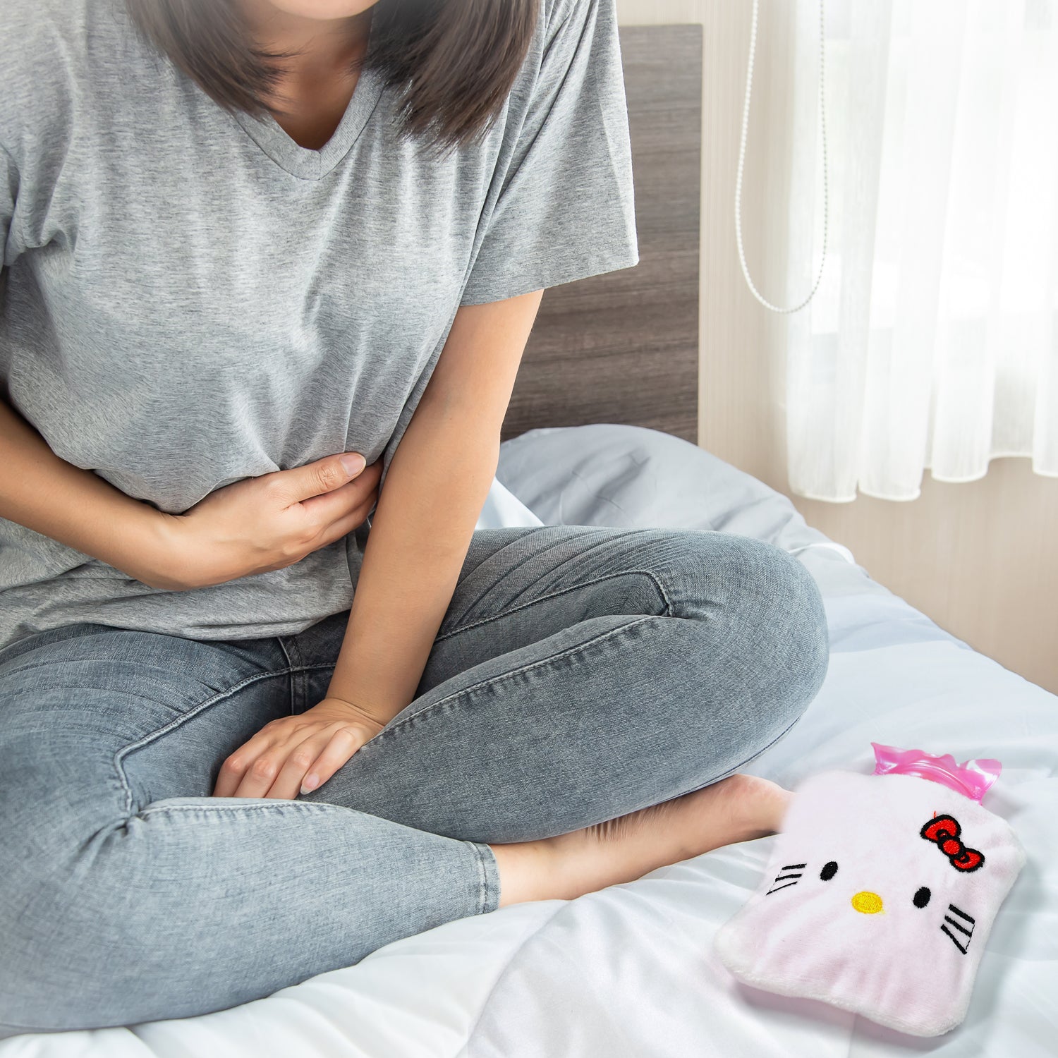 6526 White Hello Kitty Small Hot Water Bag With Cover For Pain Relief Neck Shoulder Pain And Hand Feet Warmer Menstrual Cramps. - Springkart 