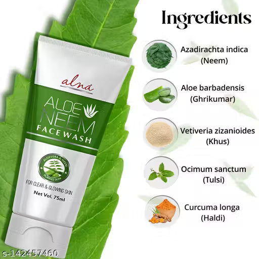 Alna Pure Neem Face Cleanser For Oil Control - | Pack Of 5 | | 75 gms Each
