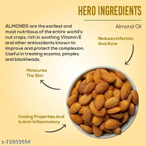 Almond Oil Face Massage Cream (100g) for Skin Hydrating, Soothing Light Weight Formula, Helps Delay Signs of Ageing