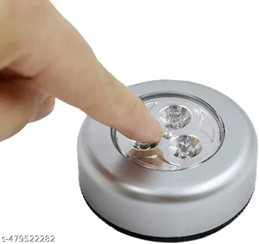 New Plastic Led Battery Powered Wireless Touch Night Light Stick Tap Touch Lamp Stick On Push Light Touch Light ( Pack of 3 )