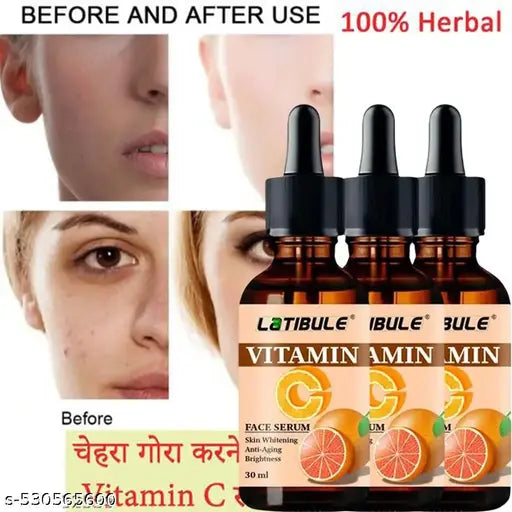 Latibule Vitamin C Face Serum - Skin Brightening Serum , Anti-Aging, Skin Repair, Supercharged Face Serum, Dark Circle, Fine Line & Sun Damage Corrector Face Serum(30ml) Pack of 3