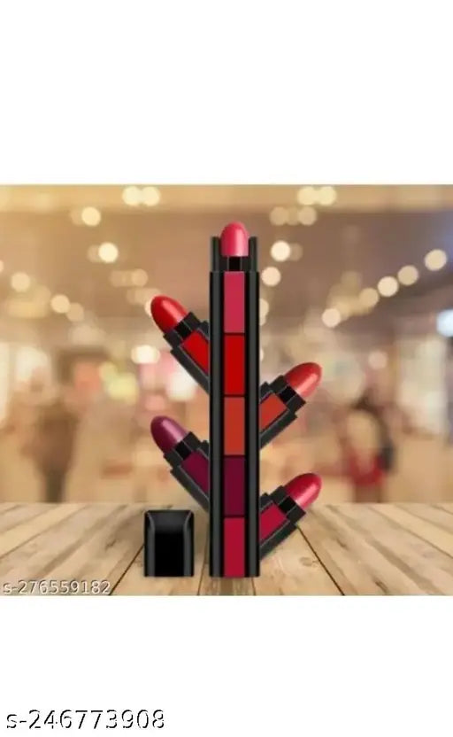 BLUEST Combo of  5 in 1 red lipstick with 3in1 eyeliner mascara & 36h eyeliner & kajal