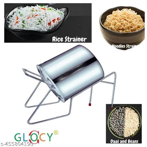 Premium Stainless Steel Water Drainer Stand | Multipurpose Strainer for Rice, Pasta, Noodles, vegetable & Beans | Rust-Free Kitchen Sink Drainer Basket Stand# kitchen rack