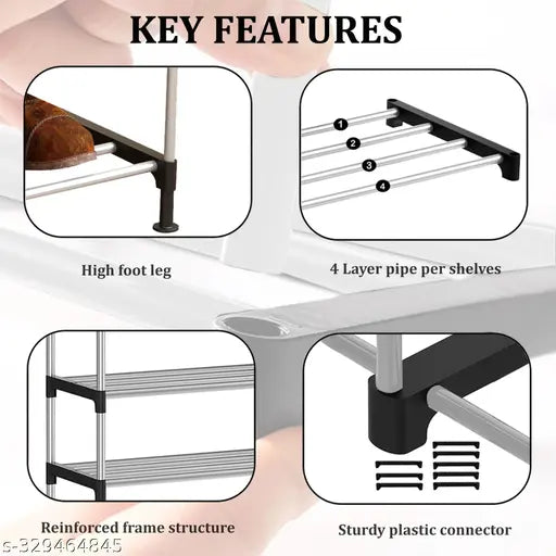 Modular Retro Industrial 6-Shelf Bookcase – Vintage Metal Storage Organizer
