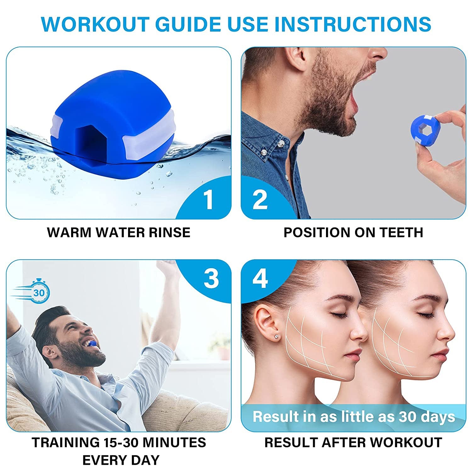 6268 Set Of 6pc Jawline Exerciser Tool Men Women Double Chin Reducer For Women And Men - Springkart 
