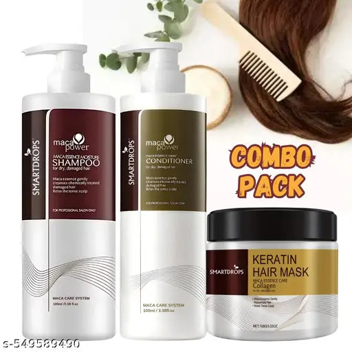 Keratin Hair Combo |Shampoo For Healthy Hair|Shampoo For Healthy & Smooth Hair|Keratin Shampoo And Conditioner| Hair Mask Cream |keratin Hair Mask|Shampoo And Conditioner|Repair Damaged Hair|Keratin Hair Growth Combo|All Hair Type Combo Pack 300ML