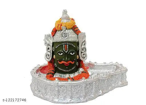 Ceramic Shri Baba Mahakal Idol, Medium, WhiteIdols & Figurines