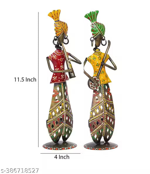 Metal Musician Set of Two Table Decorative Showpiece