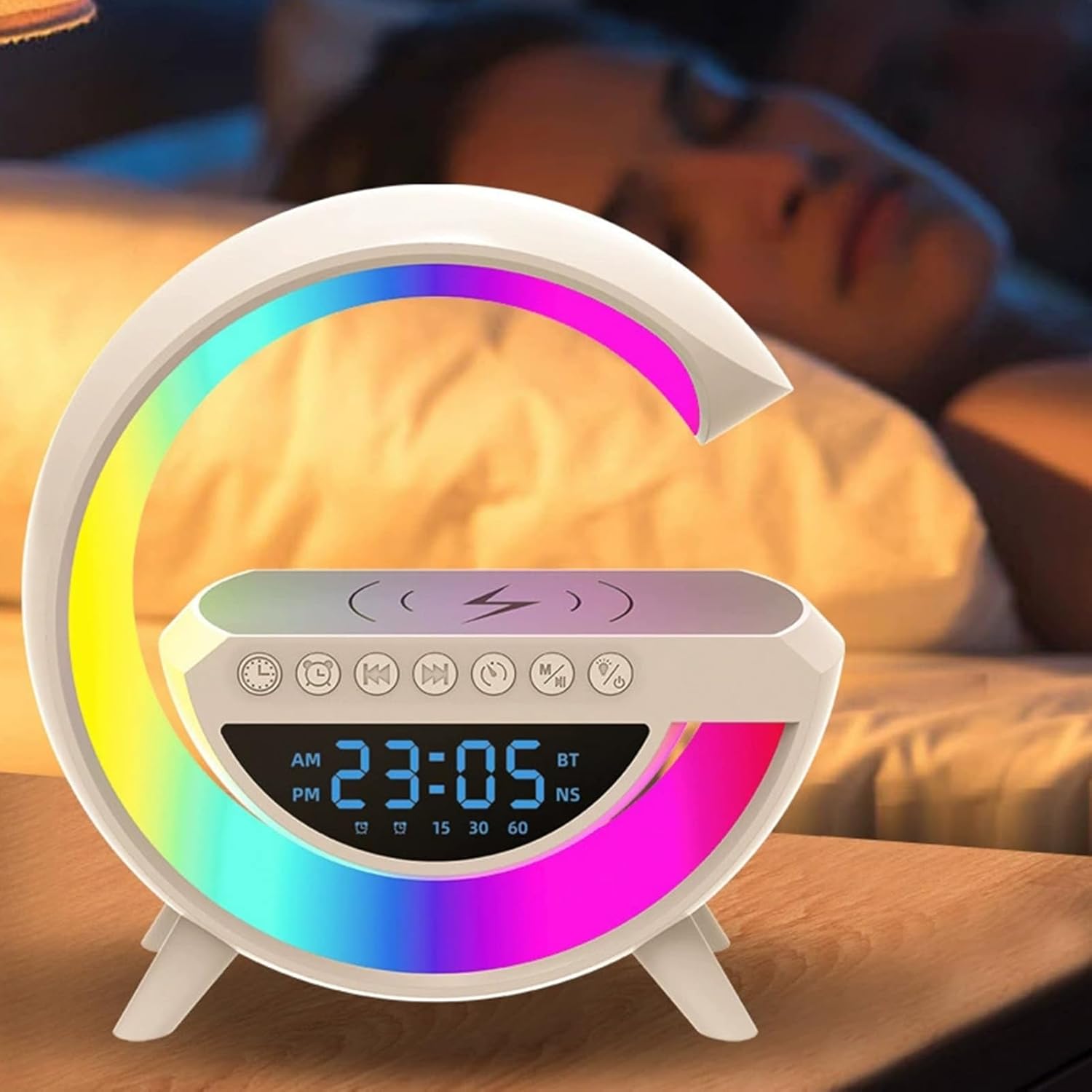 G Lamp Speaker - 3-in-1 Bluetooth Speaker With Fast Wireless Charging (1 Pc) - Springkart 
