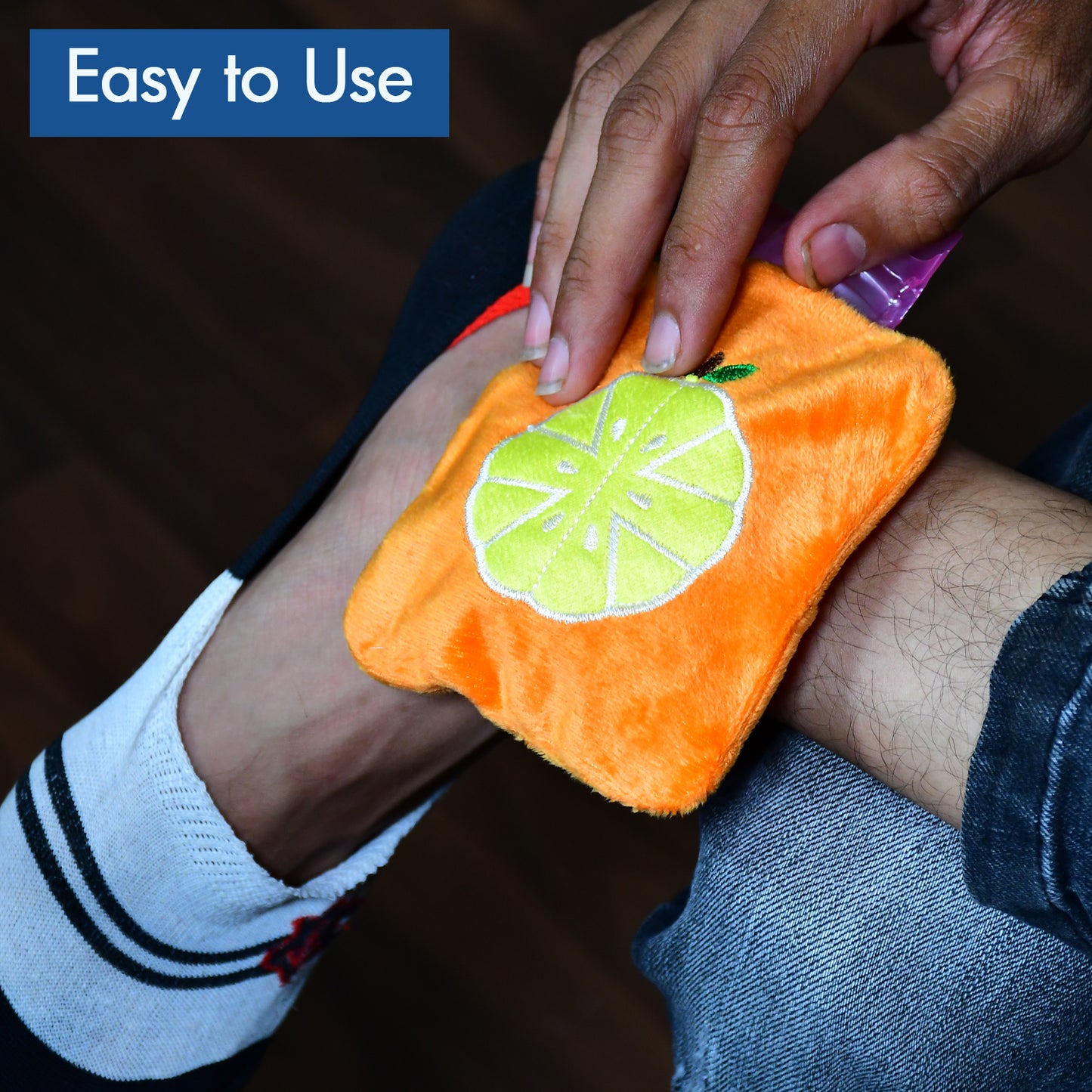 6510 Orange Small Hot Water Bag With Cover For Pain Relief Neck Shoulder Pain And Hand Feet Warmer Menstrual Cramps. - Springkart 