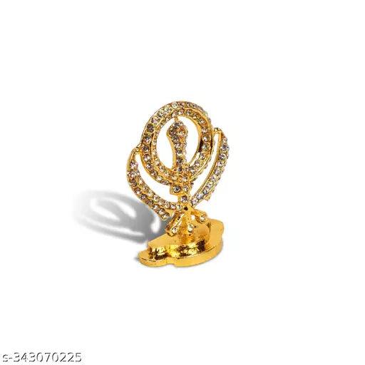 Sikh Religious Symbol Khanda Sahib Idol (Nano Khanda St/256) Multicolor Metal God Stand - Springkart 