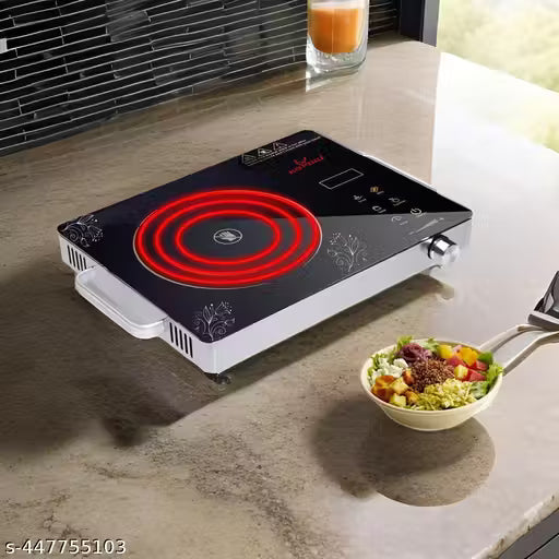 Infrared Cooktop | 2000 Watt, Stainless Steel & Ceramic | Adjustable Temperature Control | Cool Touch Handle | 1-Year Warranty