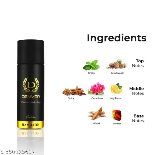 DENVER Caliber Nano Travel Size Pack Deo Perfume Body Spray - For Men (50ml X 2 )