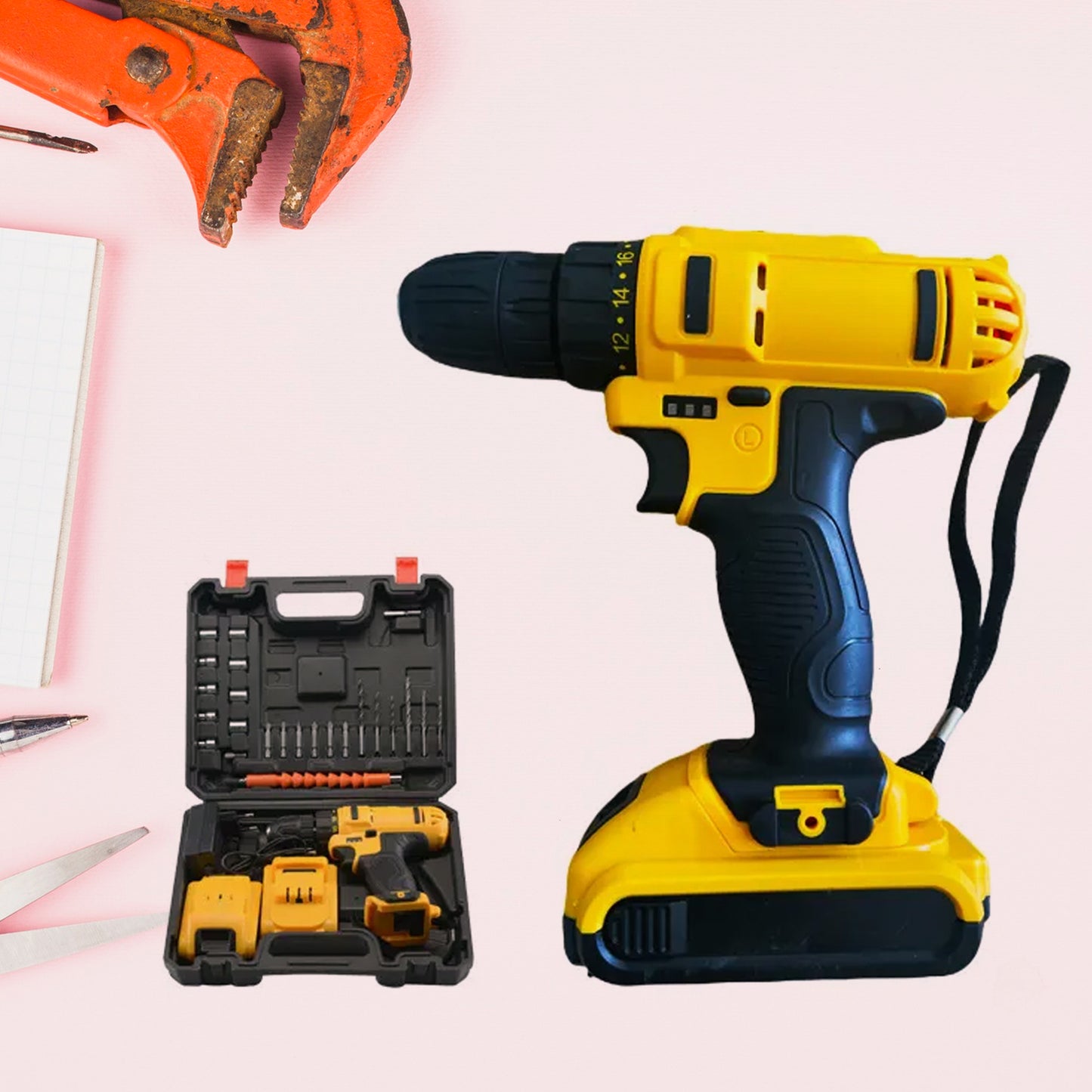 24 V Lithium Double Battery Cordless Drill Set (29 Pcs Set) - Springkart 