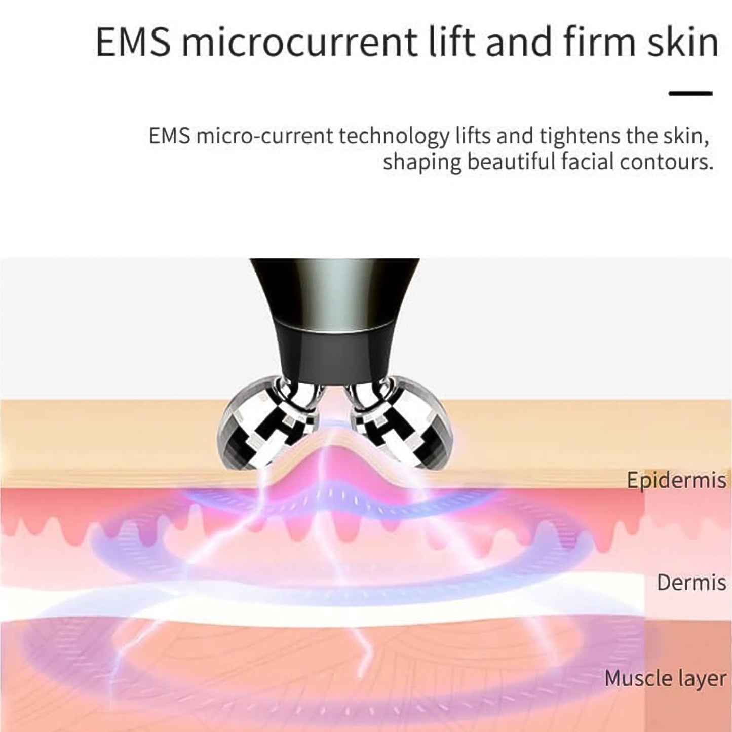 Microcurrent- Facial- Device Micro Current Face Massager Roller (1 Pc) - Springkart 