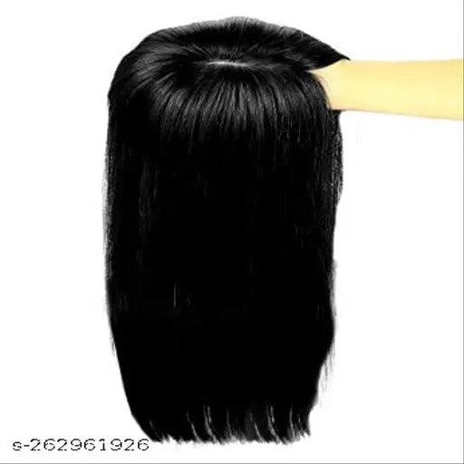 Hair Closure Toppers for Women Girls Extension Straight Silk Base Black - Springkart 