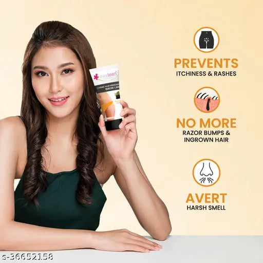 Everteen RADIANCE Bikini Line Hair Remover Creme with Charcoal, Kojic Acid and Vitamin C - 1 Pack (50gm) - Springkart 