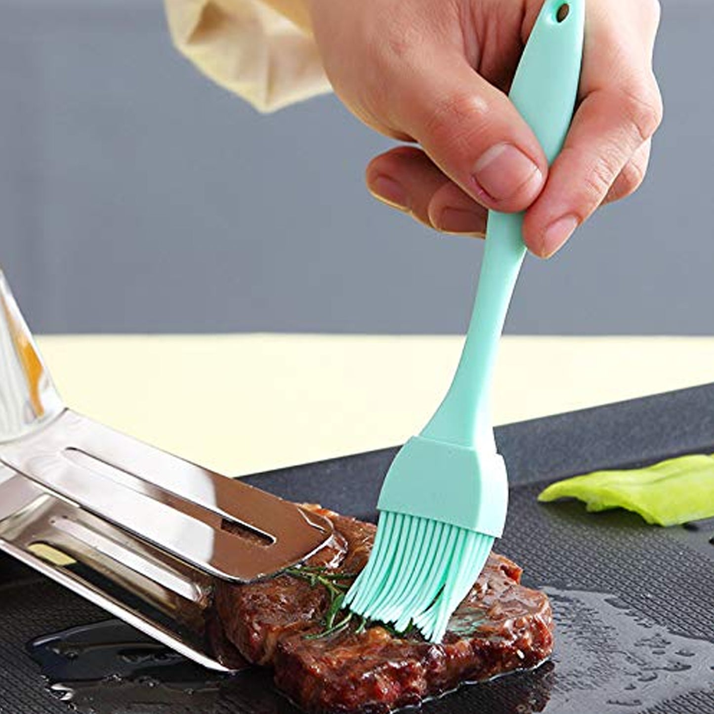 Silicone Kitchen Oil Spatula Brush With Handle Pastry Cake Brush (17 Cm 1 Pc) - Springkart 