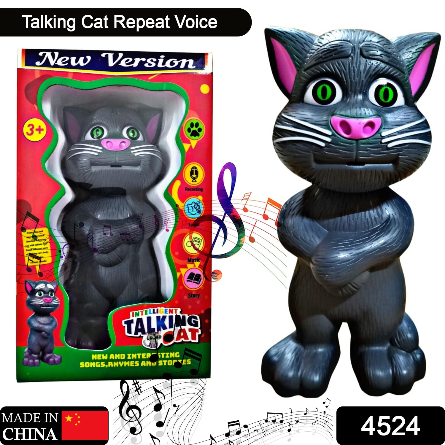 4524 Talking Mimicry Touching Tom Cat Intelligent Interactive Toy With Wonderful Voice For Kids Children Playing And Home Decorate. - Springkart 