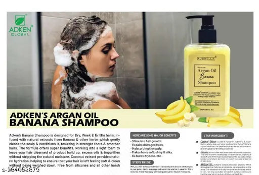 Adken Banana shampoo For frizzy hair hair fall and dandruff