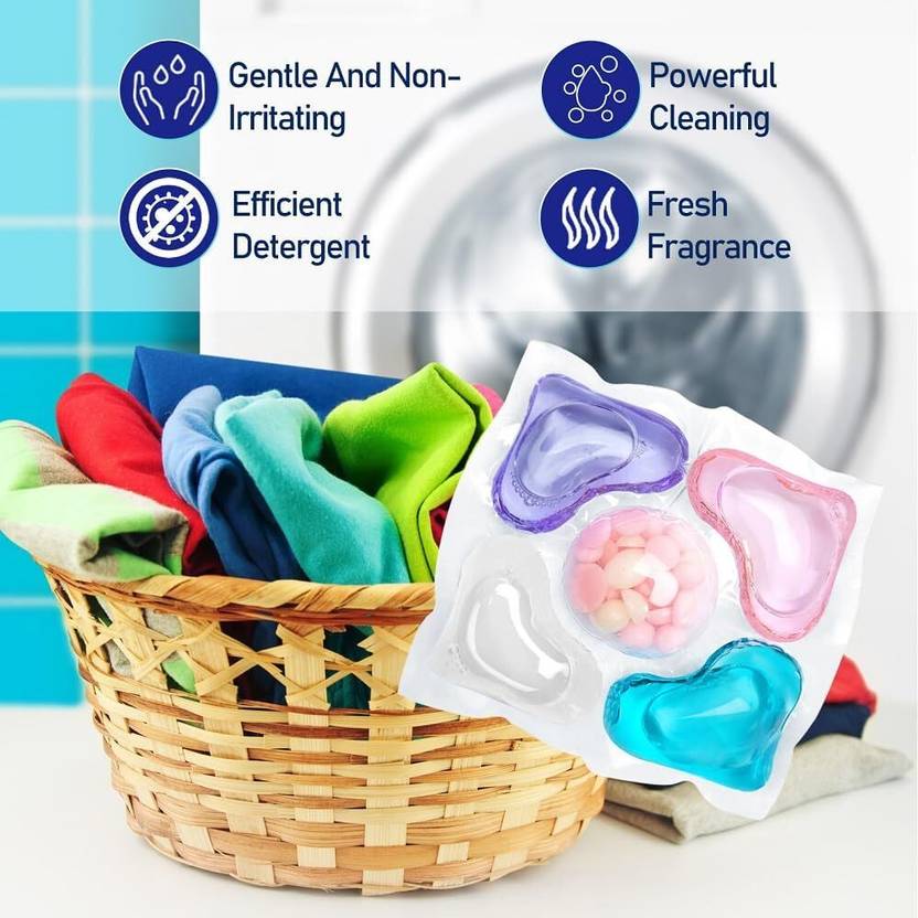 vhbie 4 in 1 Liquid Detergent Pods for Front Load & Top Load Washing Machine Lavender Detergent Pod (25 Pods)