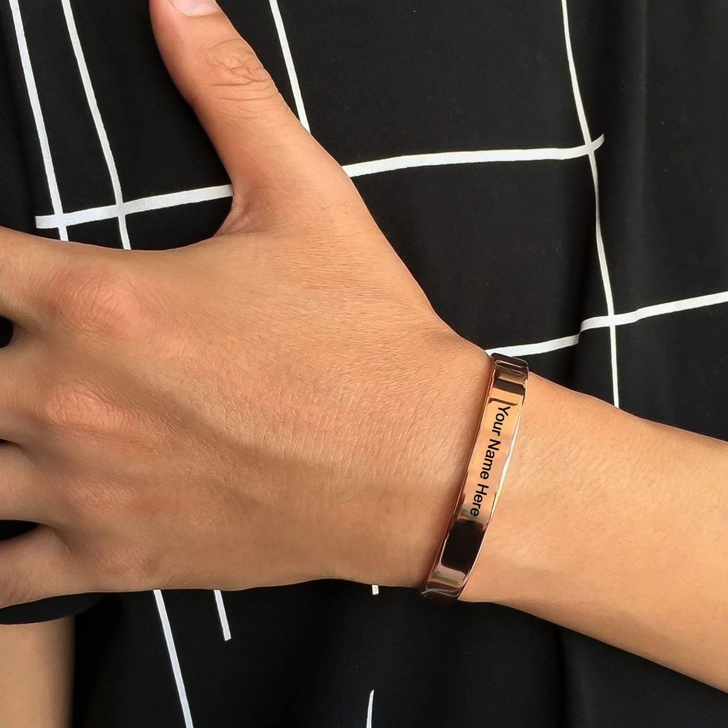 Customized Personalized Stylish Kada Bracelet (1 Pc Rose Gold Copper) - Springkart 