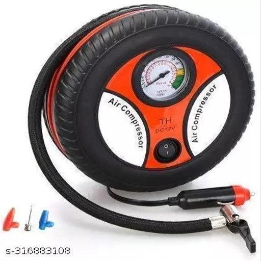 Portable Electric Mini DC 12V Tyre shape Air Compressor Pump for Car & Bike Tyre Tyre Inflator pump - Springkart 