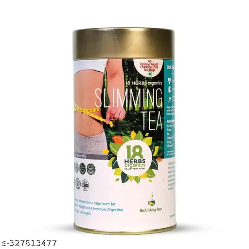 18 Herbs Organics Slimming Tea - Herbal Slim Tea For Weight Loss | Fat Burner - 40 Count (Pack of 1)