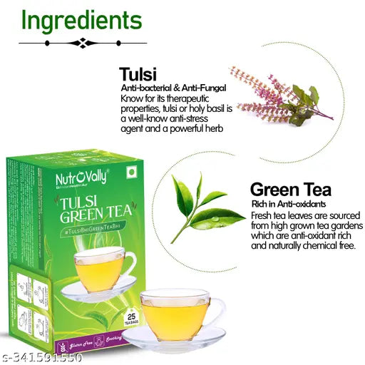 Green Tea Tulsi For Weight Management | 100% Natural & Fresh Leaves Green Tea_50 Tea Bags